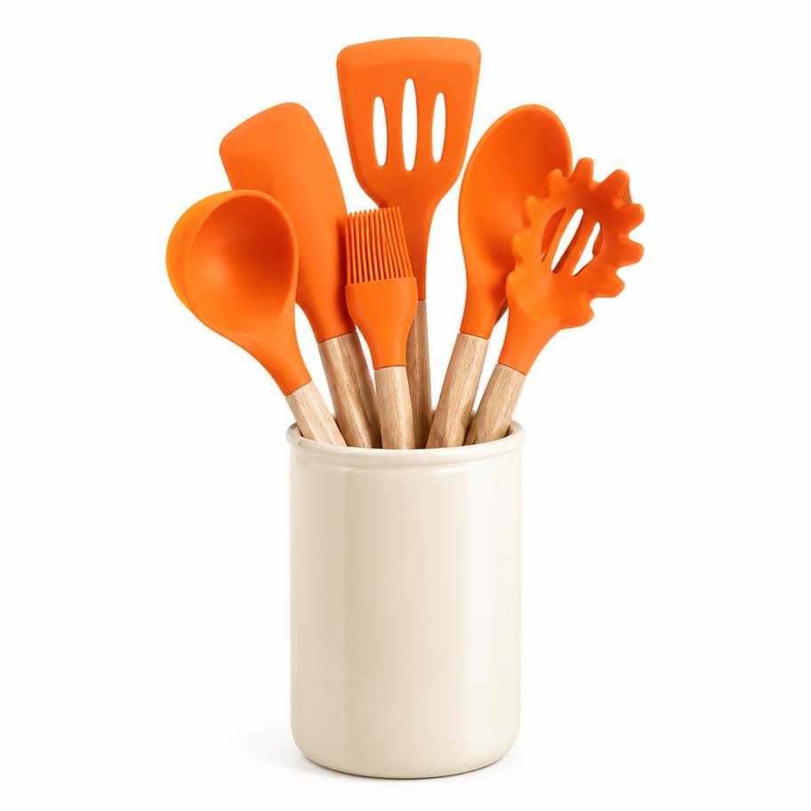 Silicone Utensil Set with Crock
