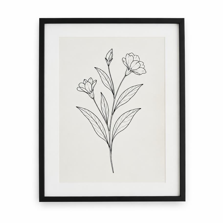 Botanical Line Art Framed Print